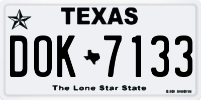 TX license plate DOK7133