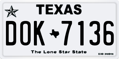 TX license plate DOK7136
