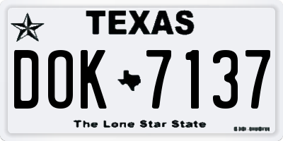 TX license plate DOK7137
