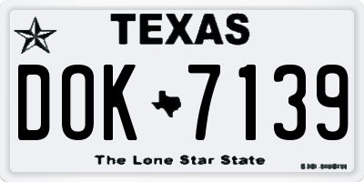 TX license plate DOK7139
