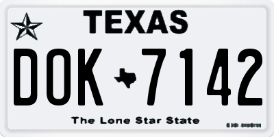 TX license plate DOK7142