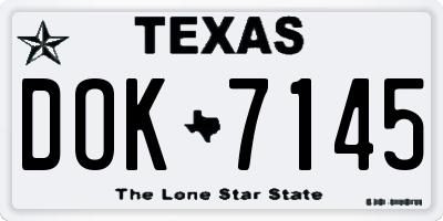 TX license plate DOK7145