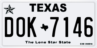 TX license plate DOK7146