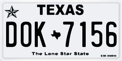 TX license plate DOK7156