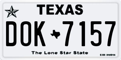 TX license plate DOK7157
