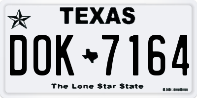 TX license plate DOK7164