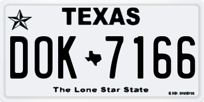 TX license plate DOK7166