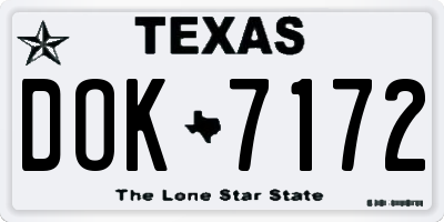 TX license plate DOK7172
