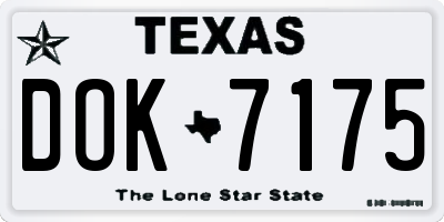 TX license plate DOK7175