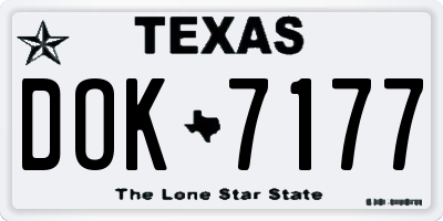 TX license plate DOK7177