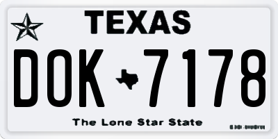 TX license plate DOK7178