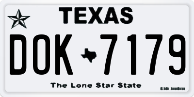 TX license plate DOK7179
