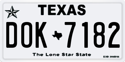 TX license plate DOK7182