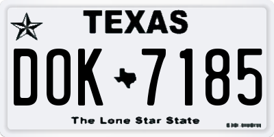 TX license plate DOK7185