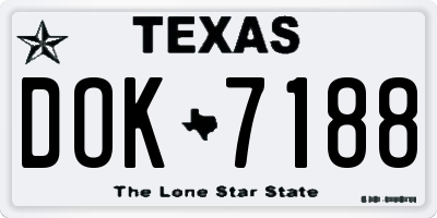 TX license plate DOK7188