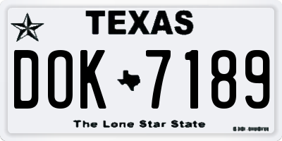 TX license plate DOK7189