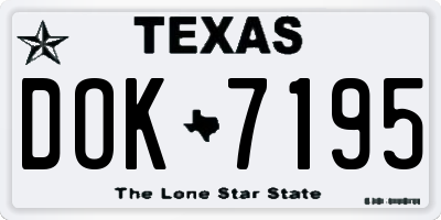 TX license plate DOK7195