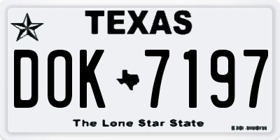 TX license plate DOK7197