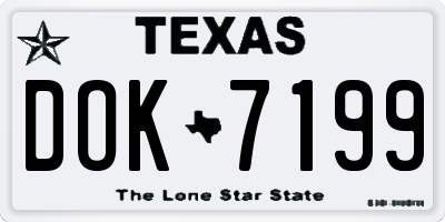 TX license plate DOK7199