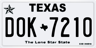TX license plate DOK7210