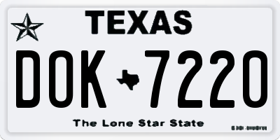 TX license plate DOK7220