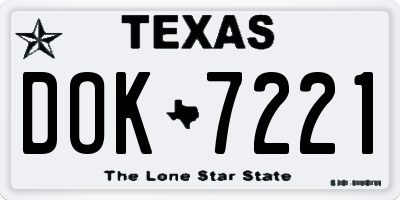 TX license plate DOK7221