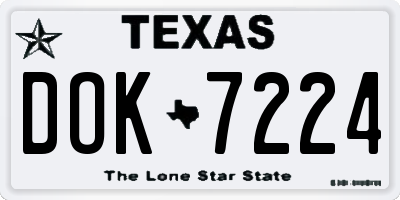 TX license plate DOK7224