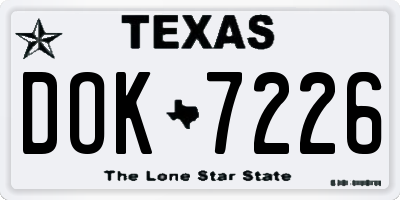 TX license plate DOK7226