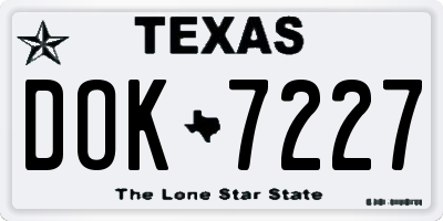 TX license plate DOK7227