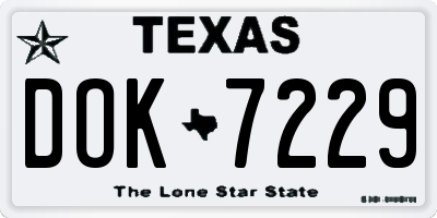 TX license plate DOK7229