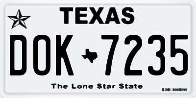 TX license plate DOK7235