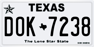 TX license plate DOK7238