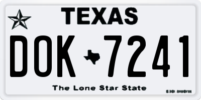 TX license plate DOK7241