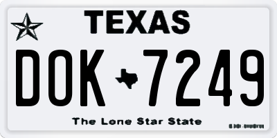 TX license plate DOK7249