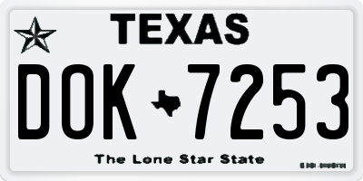 TX license plate DOK7253