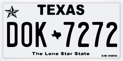 TX license plate DOK7272