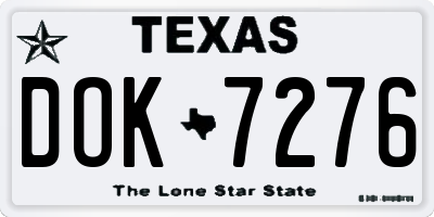 TX license plate DOK7276