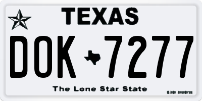 TX license plate DOK7277