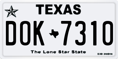 TX license plate DOK7310