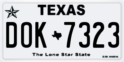 TX license plate DOK7323