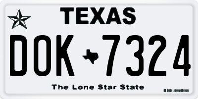 TX license plate DOK7324
