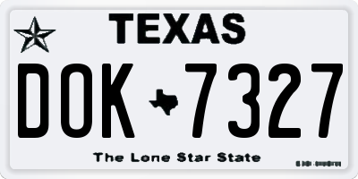 TX license plate DOK7327