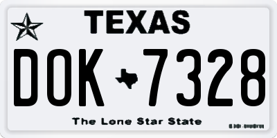 TX license plate DOK7328