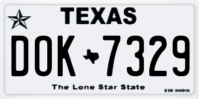 TX license plate DOK7329