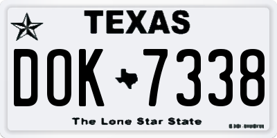 TX license plate DOK7338
