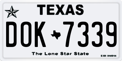 TX license plate DOK7339