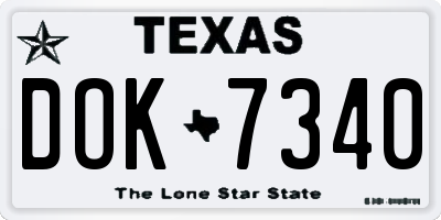 TX license plate DOK7340