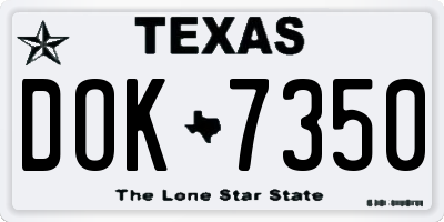 TX license plate DOK7350