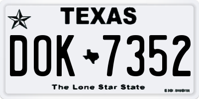 TX license plate DOK7352