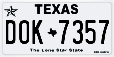 TX license plate DOK7357